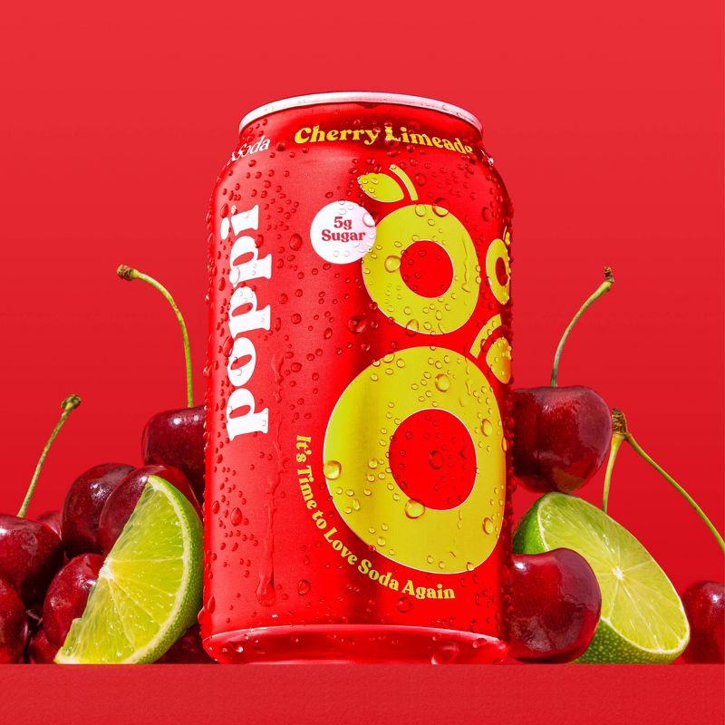 slide 3 of 7, Poppi Cherry Lime Prebiotic Soda - 12 fl oz Can, 12 fl oz