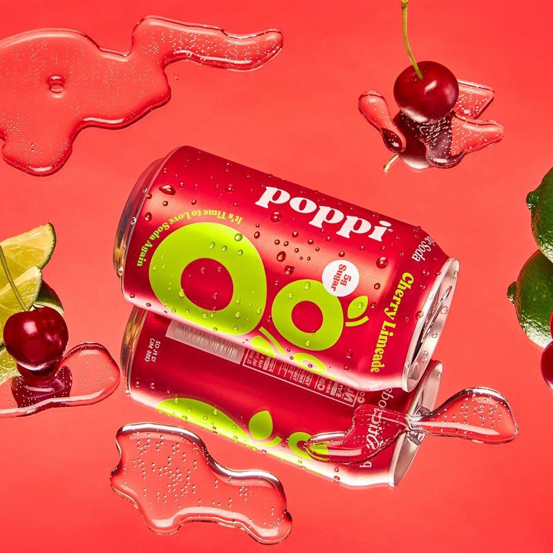 slide 4 of 7, Poppi Cherry Lime Prebiotic Soda - 12 fl oz Can, 12 fl oz