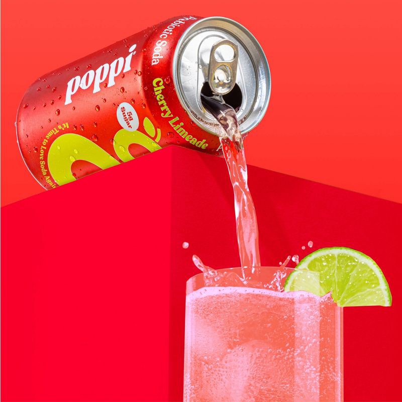 slide 5 of 7, Poppi Cherry Lime Prebiotic Soda - 12 fl oz Can, 12 fl oz