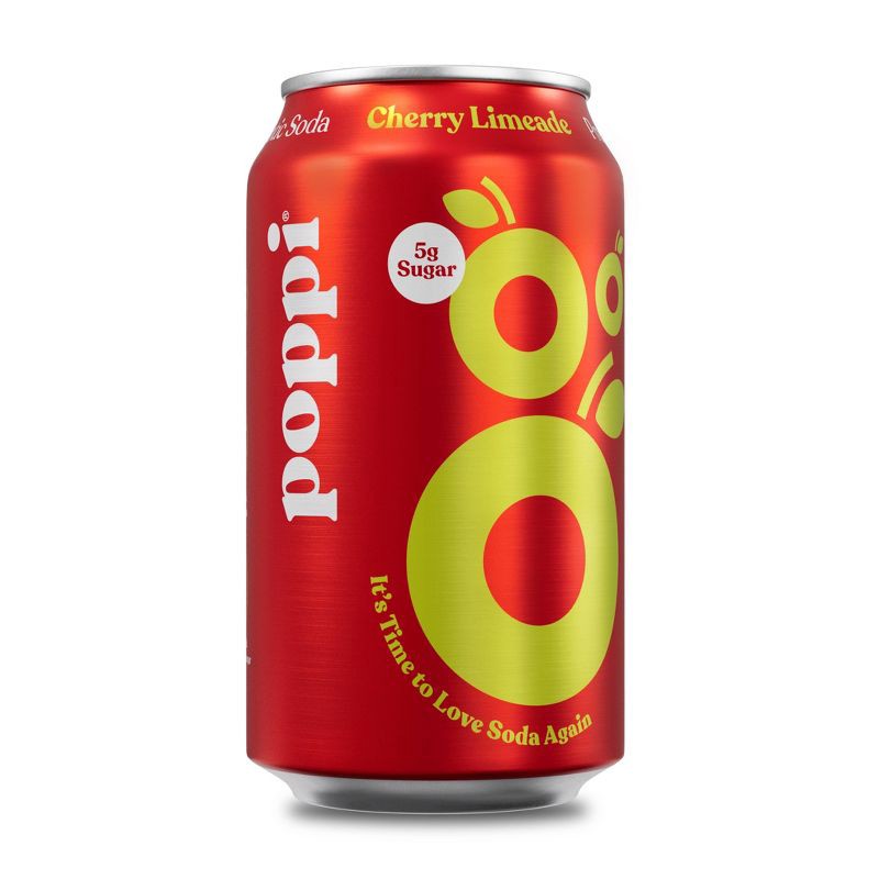 slide 1 of 7, Poppi Cherry Lime Prebiotic Soda - 12 fl oz Can, 12 fl oz