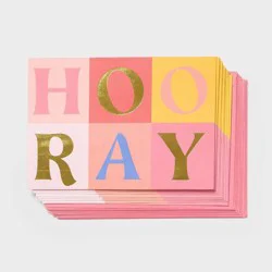10ct Hooray Cards - Spritz™: Multi-Colored Thank You & Congratulations Card Pack with Envelopes, Blank Inside