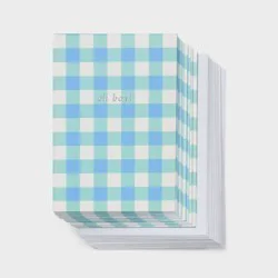 24ct Baby Boy Cards - Spritz™: Gingham Check, Foil Accents, New Baby Stationery, Includes Envelopes, Classic Pattern