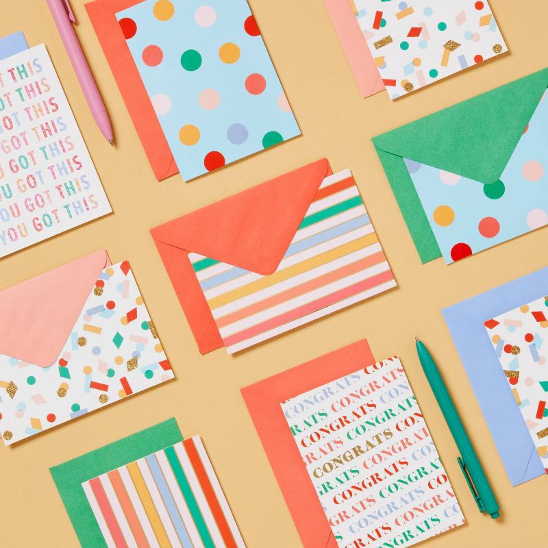 slide 2 of 3, 50ct Cards - Spritz™: Assorted Boxed Card Packs, Abstract Patterns, Glitter & Holographic Details, All Occasions Stationery, 50 ct