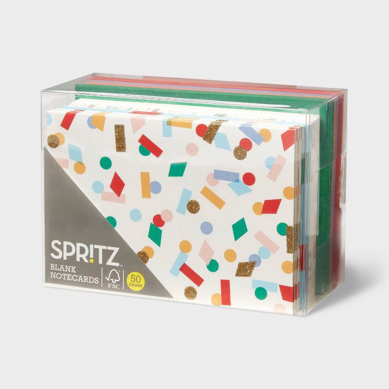 slide 3 of 3, 50ct Cards - Spritz™: Assorted Boxed Card Packs, Abstract Patterns, Glitter & Holographic Details, All Occasions Stationery, 50 ct