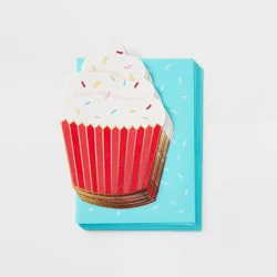 10ct Red Cupcake Cards - Spritz™: Birthday Greeting Card Set, Multicolored Food Pattern, Paper, 10 Pieces