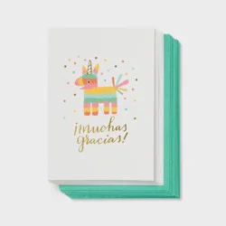 10ct Muchas Gracias - Spritz™: Thank You Cards Pack with Envelopes, Foil Accents, Blank Inside, Typography Design