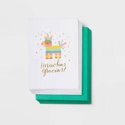 10ct Muchas Gracias - Spritz™: Thank You Cards Pack with Envelopes, Foil Accents, Blank Inside, Typography Design