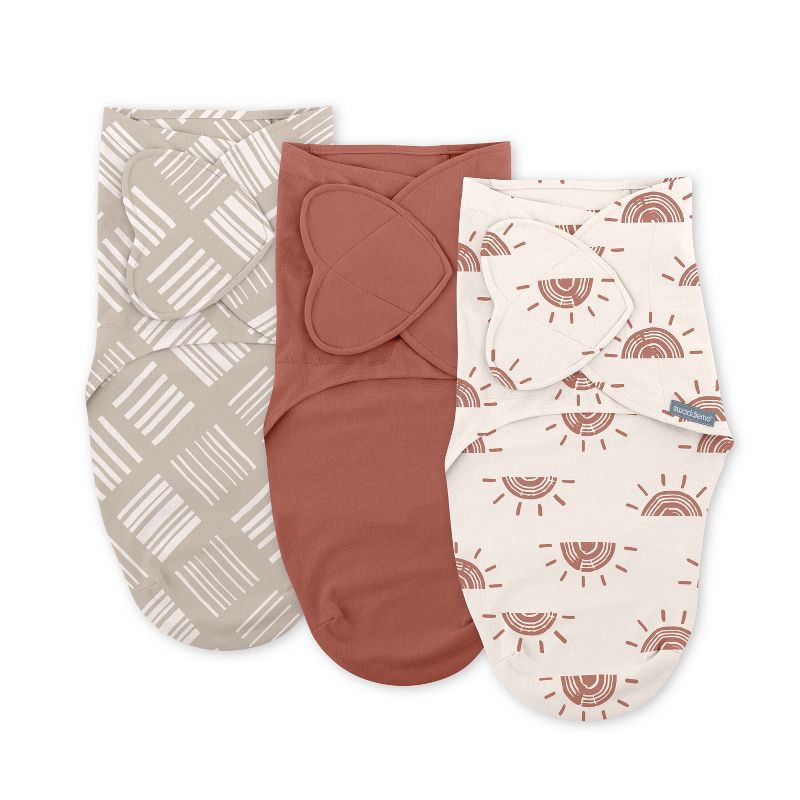 slide 1 of 9, SwaddleMe by Ingenuity Monogram Collection Swaddle Wrap, for Ages 0-3 Months - Rising Sun - 3pk, 3 ct