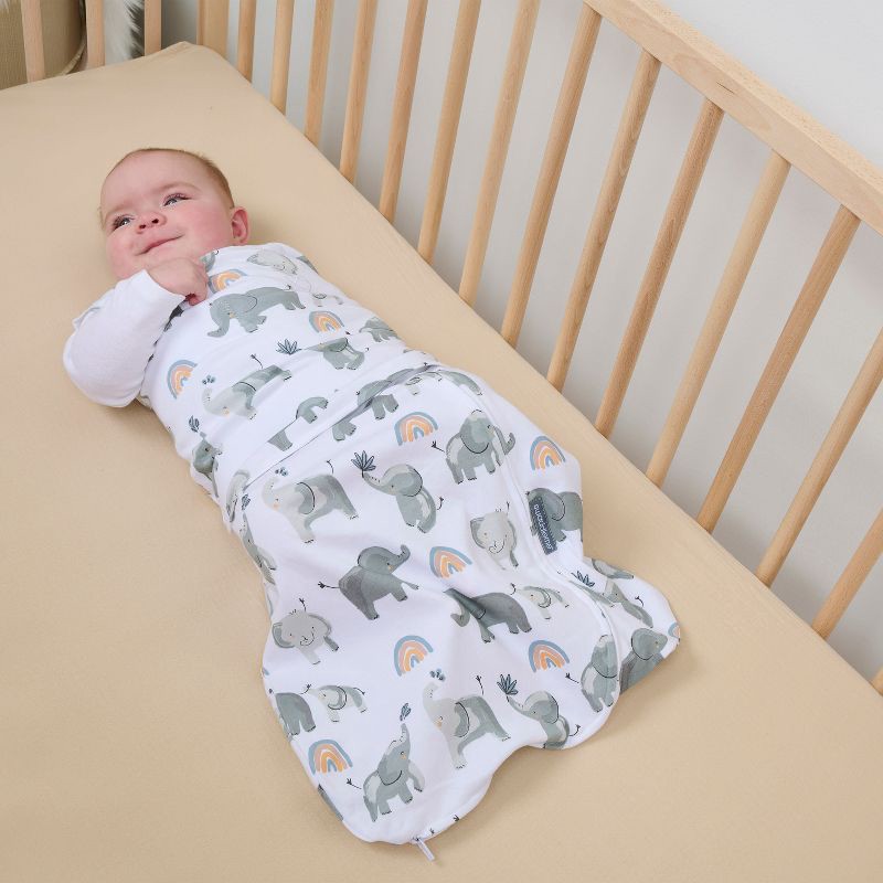 slide 11 of 15, SwaddleMe by Ingenuity Arms Free Convertible Swaddle Wrap - Happy Elephants, 1 ct