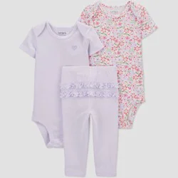 Carter's Just One You® Baby Girls' Floral Top & Bottom Set - Purple Newborn