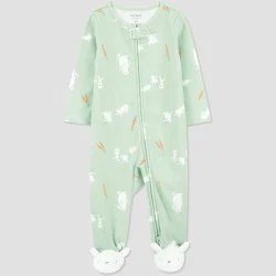 Carter's Just One You® Baby Bunny Footed Pajama - Green/White 9M