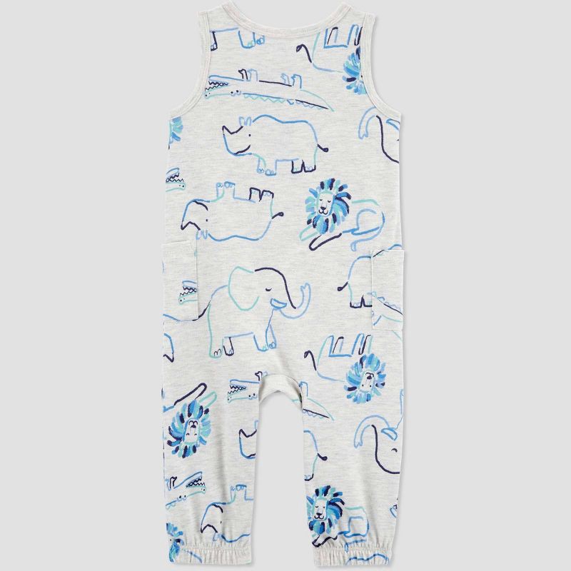 slide 3 of 3, Carter's Just One You® Baby Boys' Safari Jumpsuit - Gray/Blue 6M, 1 ct