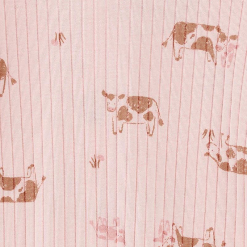 slide 4 of 4, Carter's Just One You® Baby Girls' Cows Footed Pajama - Pink/Brown 9M, 1 ct