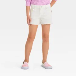 Girls' Cut-Off Mid-Rise Jean Shorts - Cat & Jack™ White S