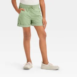 Girls' Pull-On Woven Shorts - Cat & Jack™ Army Green L