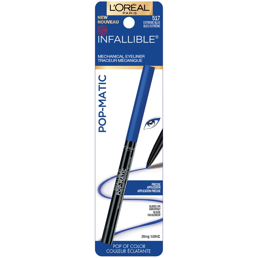 slide 1 of 2, L'Oréal Infallible Pop-Matic Eyeliner, Extreme Blue, 0.01 oz