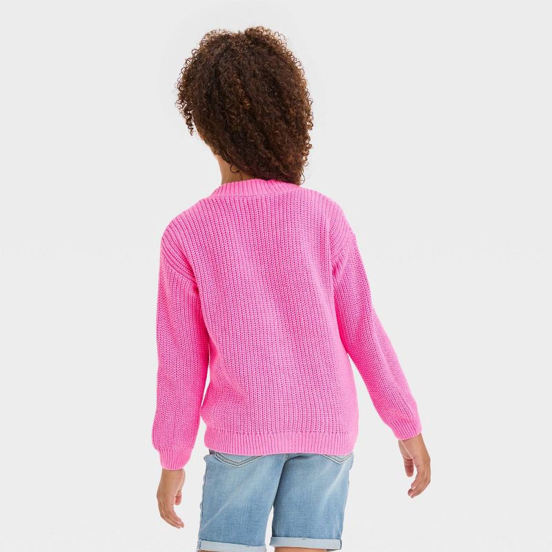 slide 2 of 3, Girls' Button-Front Cardigan - Cat & Jack™ Pink S, 1 ct
