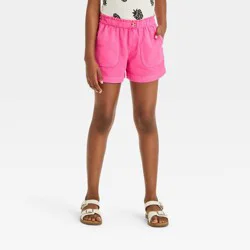 Girls' Pull-On Paper Bag Waist Woven Shorts - Cat & Jack™ Hot Pink XL
