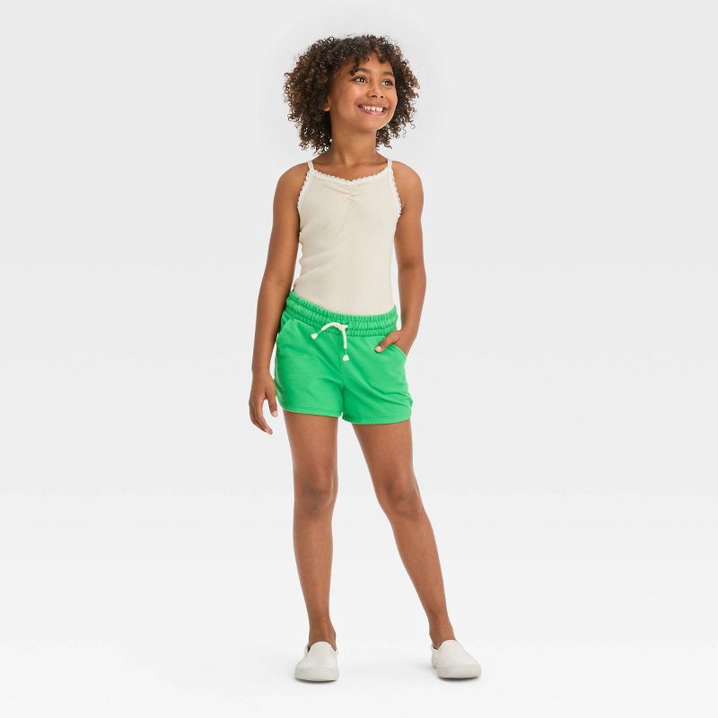 slide 3 of 3, Girls' Knitted Pull-On Shorts - Cat & Jack™ Jade Green S, 1 ct