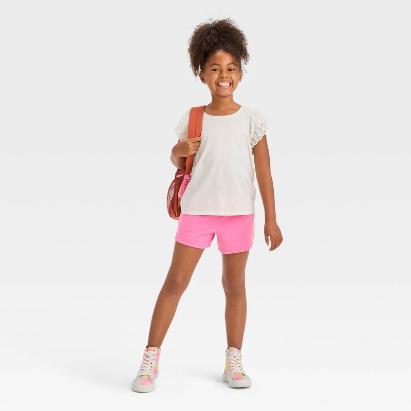 slide 3 of 3, Girls' Knitted Pull-On Shorts - Cat & Jack™ Bright Pink S, 1 ct