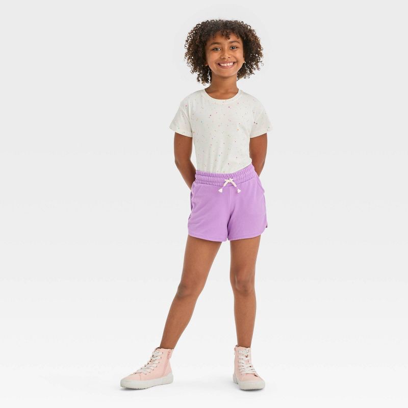 slide 3 of 3, Girls' Knitted Pull-On Shorts - Cat & Jack™ Violet L, 1 ct