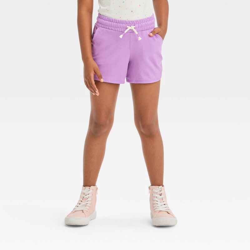 slide 1 of 3, Girls' Knitted Pull-On Shorts - Cat & Jack™ Violet L, 1 ct