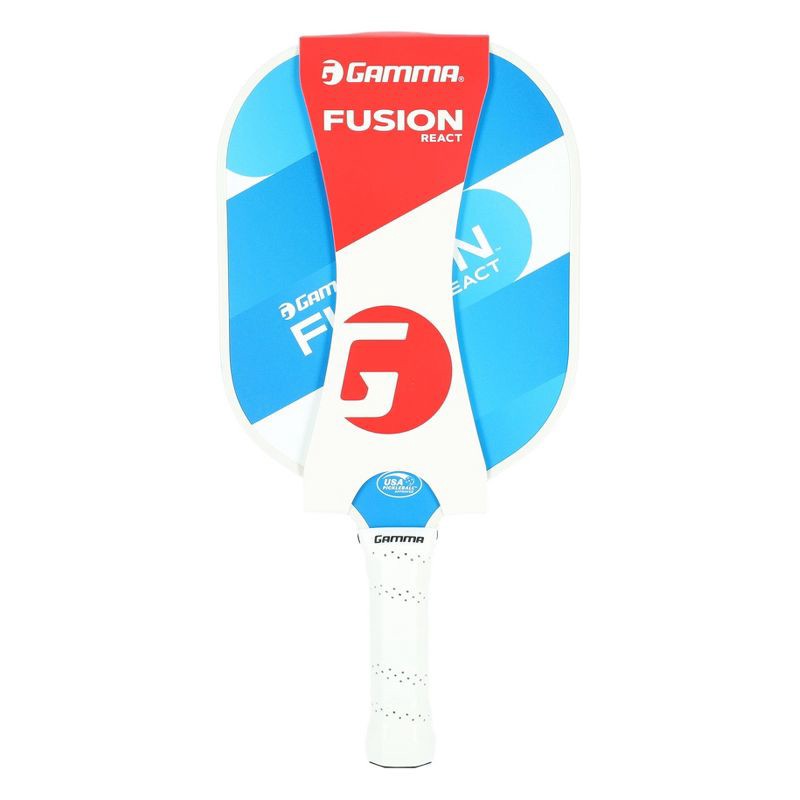 slide 6 of 8, GAMMA Sports Fusion React Pickleball Paddle - Blue: Polypropylene Core, 4-1/4" Grip Size, 1 ct
