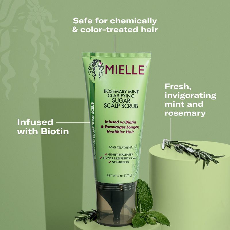 slide 5 of 9, Mielle Organics Rosemary Mint Clarifying Sugar Scalp Scrub - 6oz, 6 oz