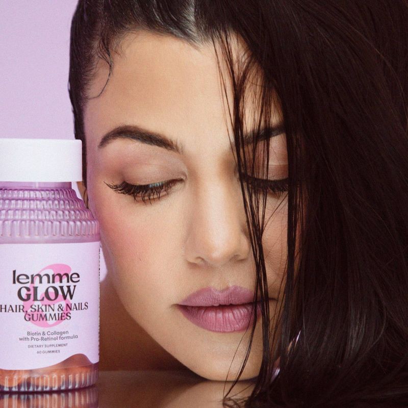 slide 2 of 6, Lemme Glow Collagen Hair Skin & Nails Gummies - 60ct, 60 ct