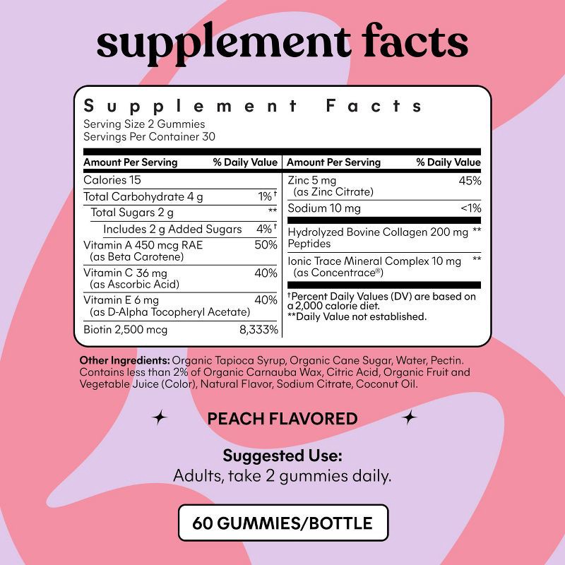 slide 4 of 6, Lemme Glow Collagen Hair Skin & Nails Gummies - 60ct, 60 ct