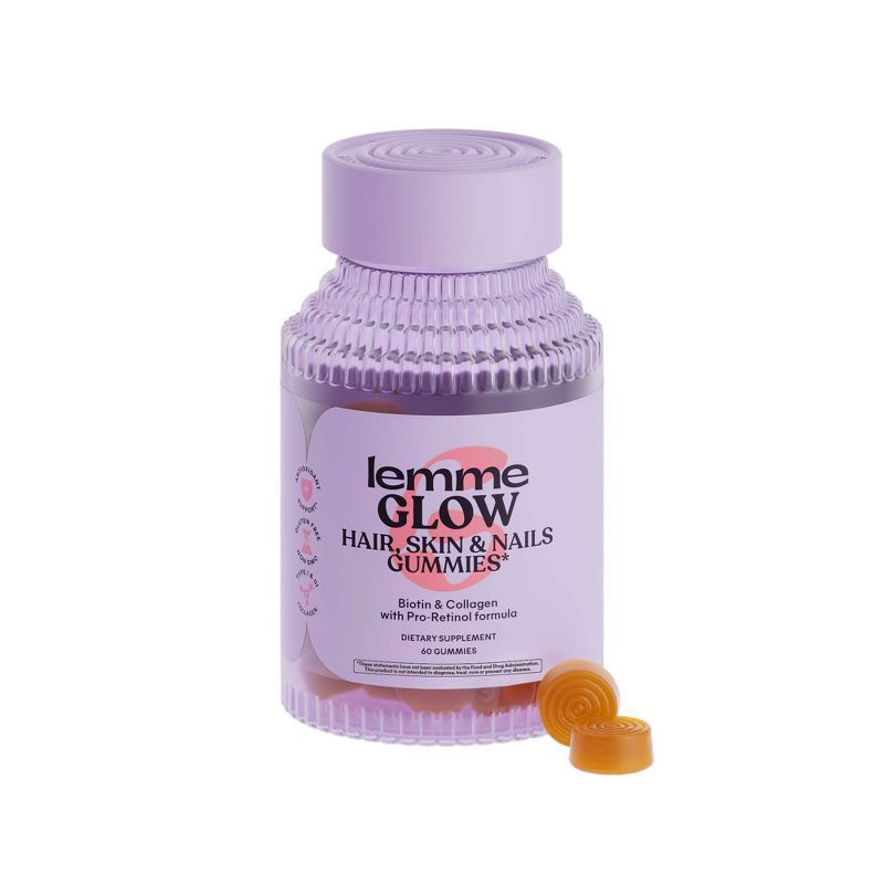 slide 1 of 6, Lemme Glow Collagen Hair Skin & Nails Gummies - 60ct, 60 ct