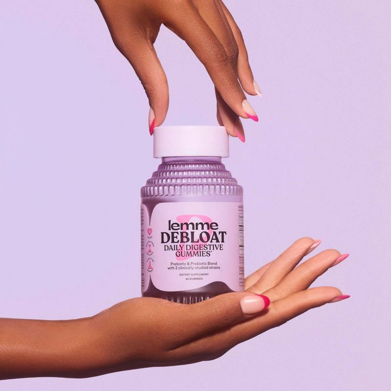 slide 2 of 5, Lemme Debloat Daily Digestive Probiotic Vegan Gummies - 60ct, 60 ct