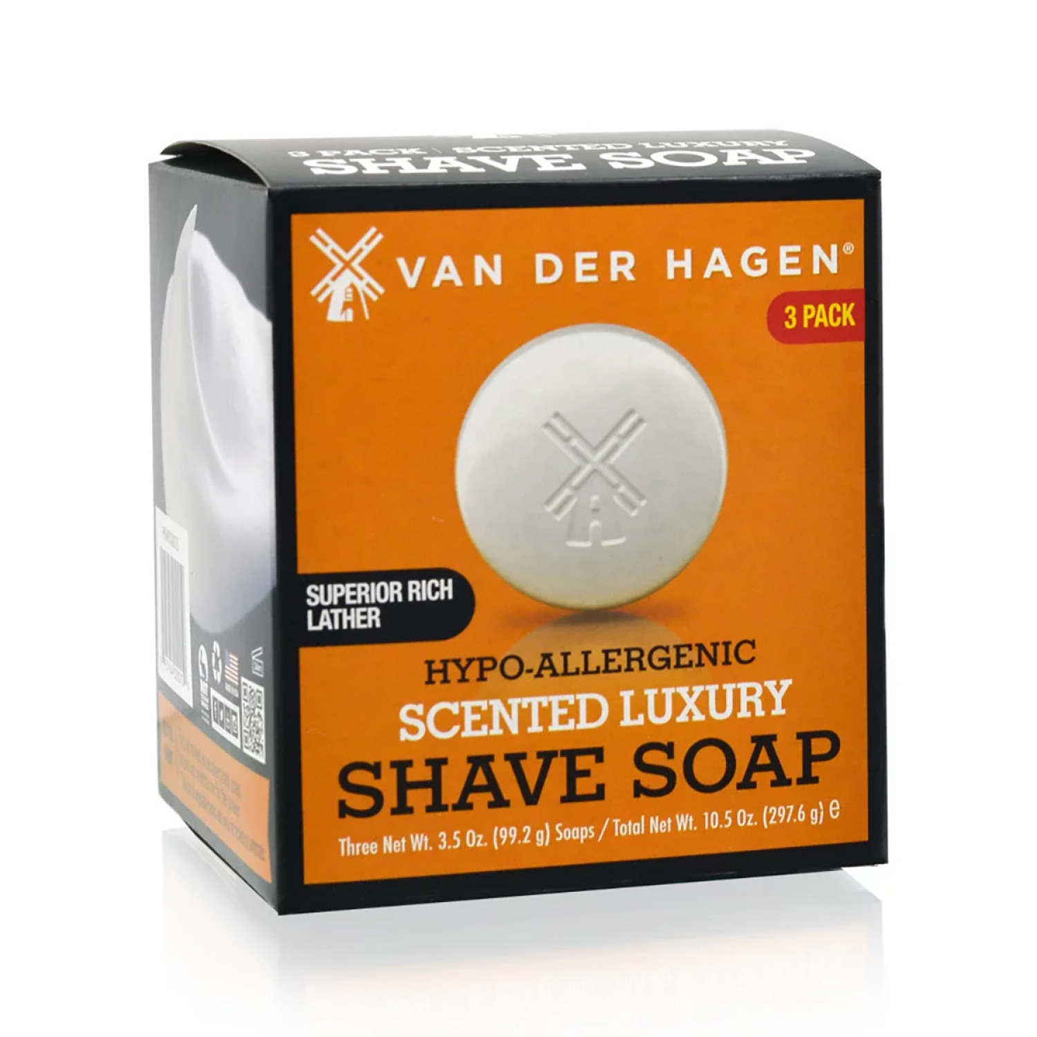 slide 1 of 4, Van Der Hagen Scented Shave Soap 3-Pack, 3 ct
