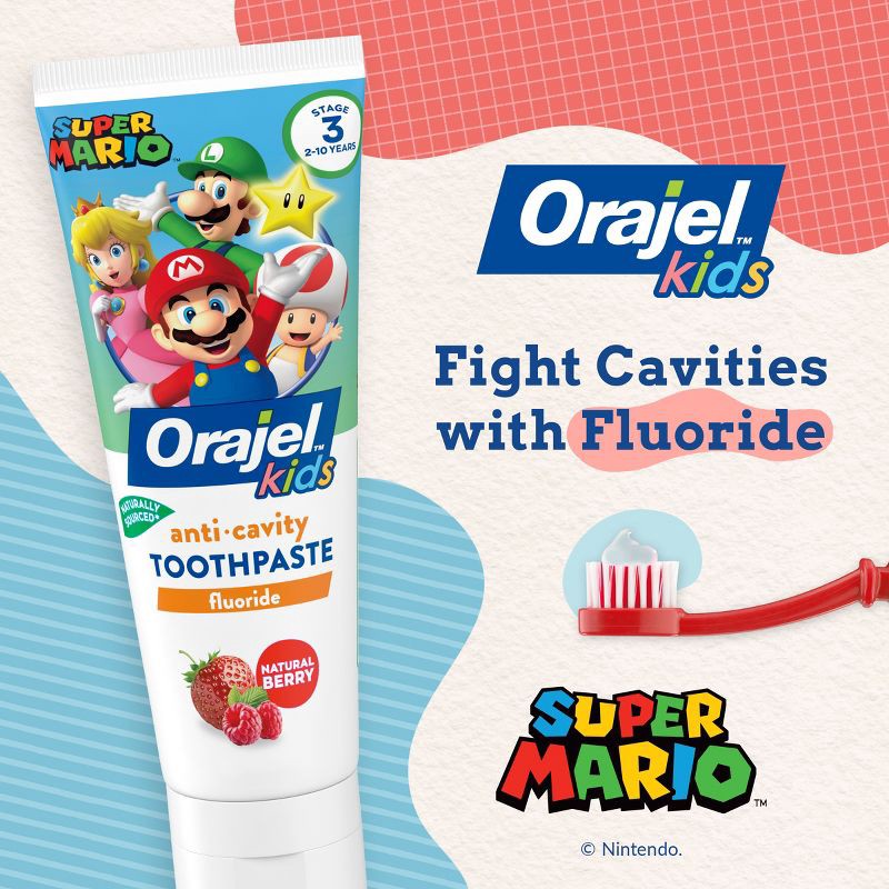 slide 3 of 10, Orajel Kids' Super Mario Fluoride Toothpaste - 4.2oz, 4.2 oz