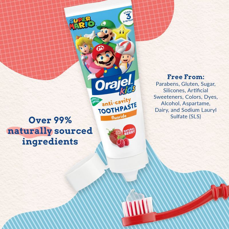 slide 5 of 10, Orajel Kids' Super Mario Fluoride Toothpaste - 4.2oz, 4.2 oz