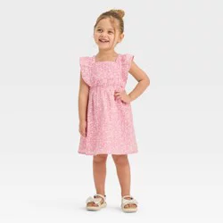 Toddler Girls' Floral Dress - Cat & Jack™ Pink 4T
