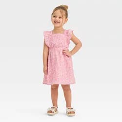 Toddler Girls' Floral Dress - Cat & Jack™ Pink 4T