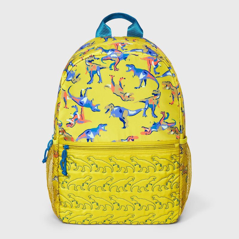 slide 1 of 4, Kids' Backpack with Quilted Dinosaurs - Cat & Jack™ Yellow, 1 ct