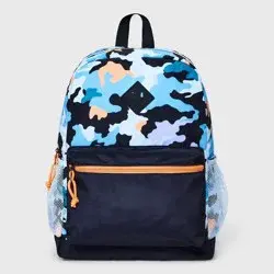 Boys' Backpack with Camouflage - Cat & Jack™ Blue/Orange