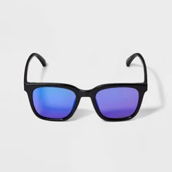 Boys' Square Sunglasses - Cat & Jack™ Black: UV Protection, Ages 3-10, Recycled Plastic Frame