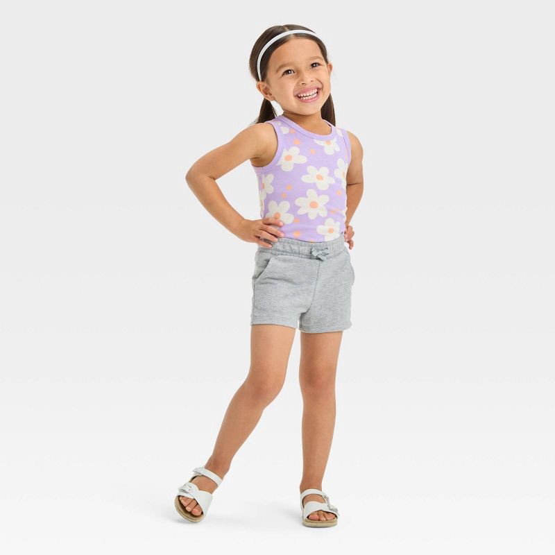Toddler Girls' Floral Tank Top - Cat & Jack™ Lavender 3T 1 ct
