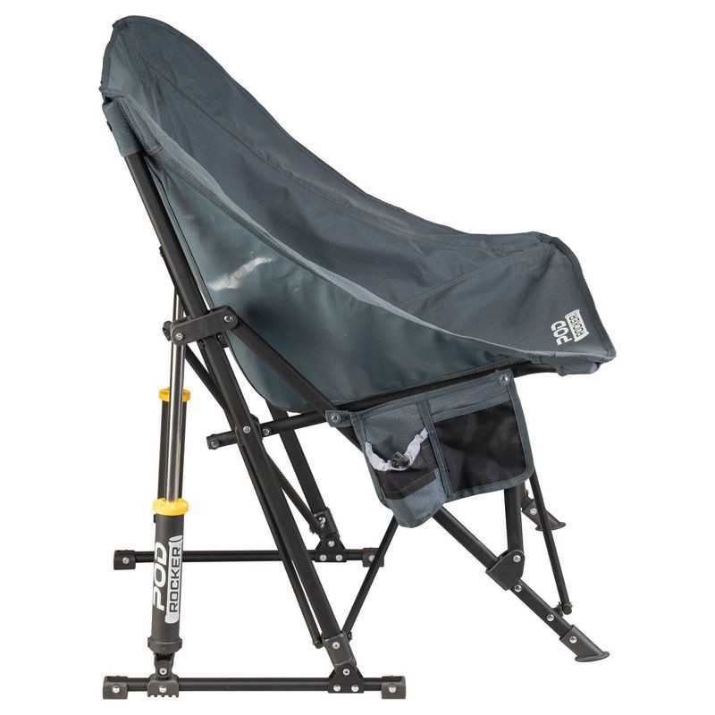 slide 4 of 14, GCI Outdoor Pod Rocker Foldable Rocking Camp Chair - Charcoal: Portable Lawn Chair, 1 ct