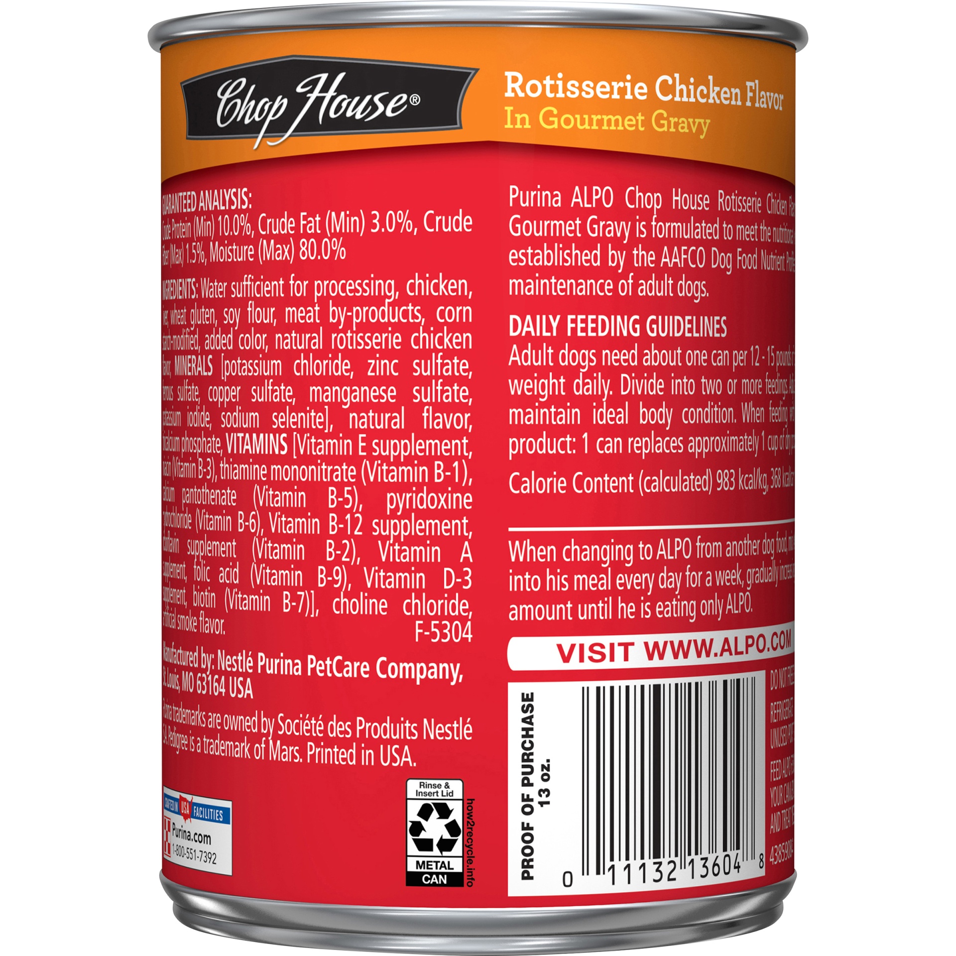 slide 2 of 7, ALPO Purina ALPO Dog Food Chop House Rotisserie Chicken, 13 oz