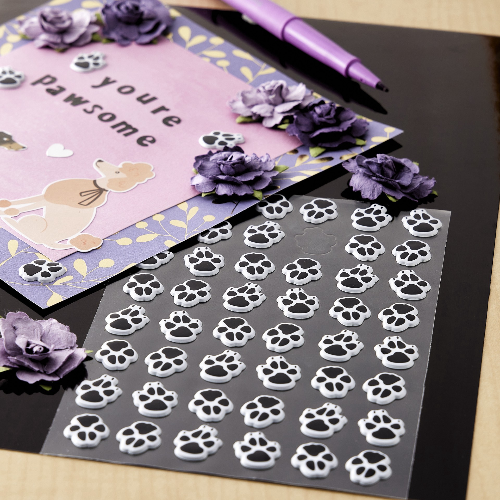 slide 2 of 3, Puffy Paw Stickers By Recollections, 4.25 in x 6 in