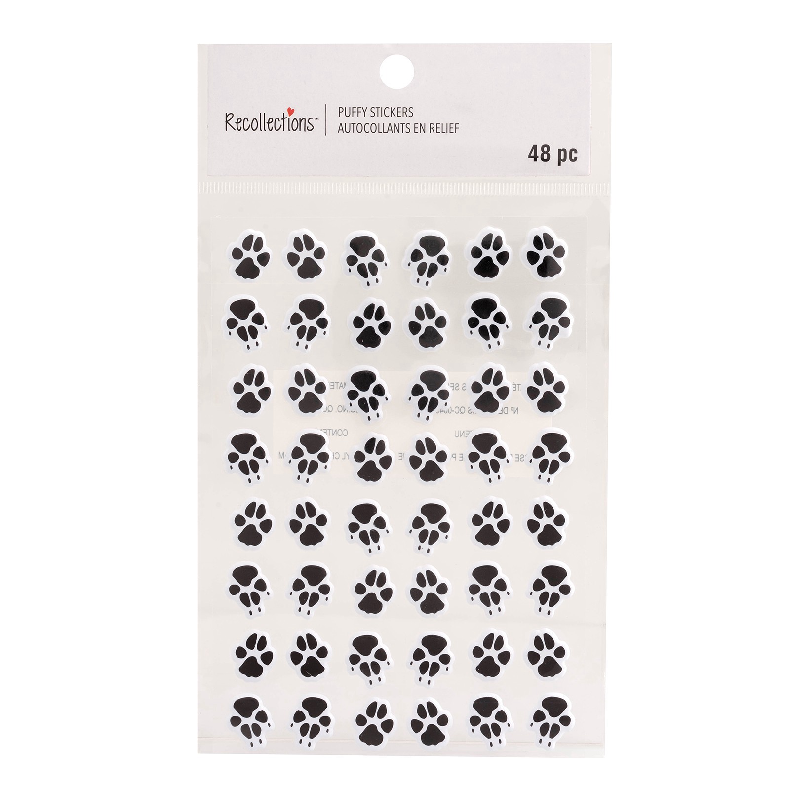 slide 3 of 3, Puffy Paw Stickers By Recollections, 4.25 in x 6 in