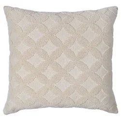 Haven & Key Diamond Knit Decorative Throw Pillow - White