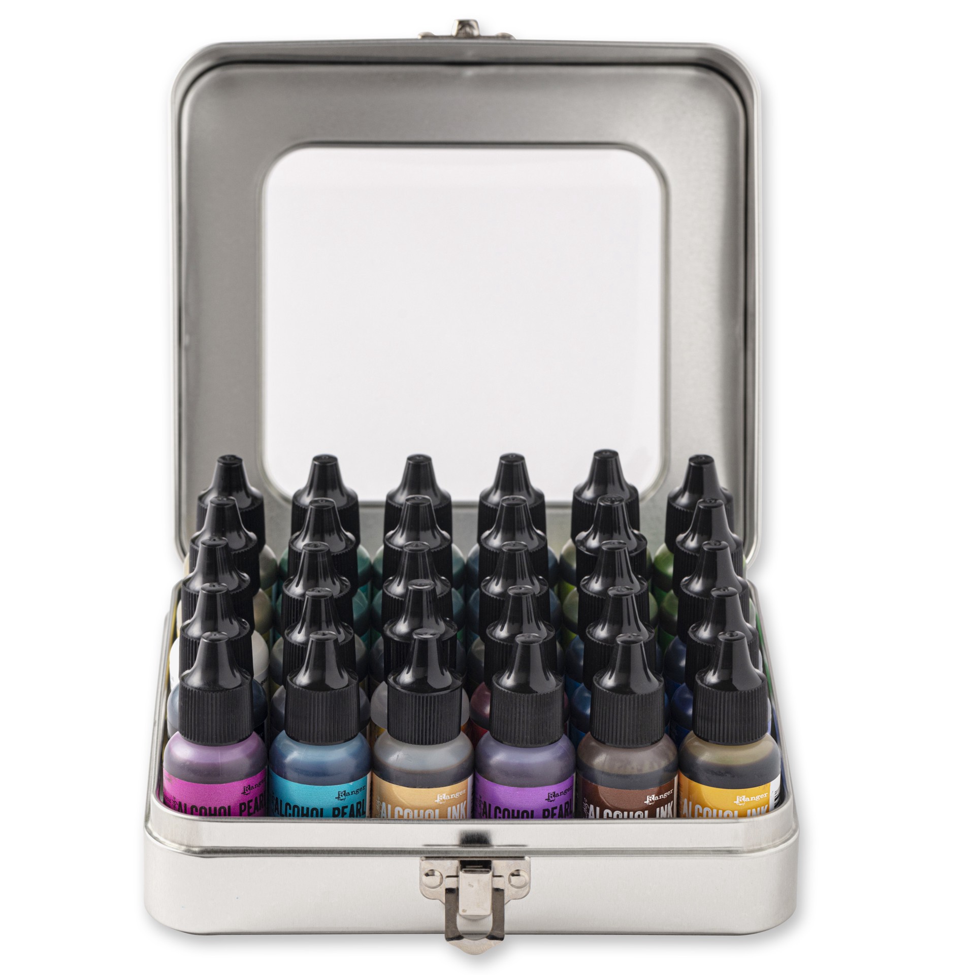 slide 2 of 5, Ranger Tim Holtz Alcohol Ink Storage Tin, 7.375 in x 6.125 in