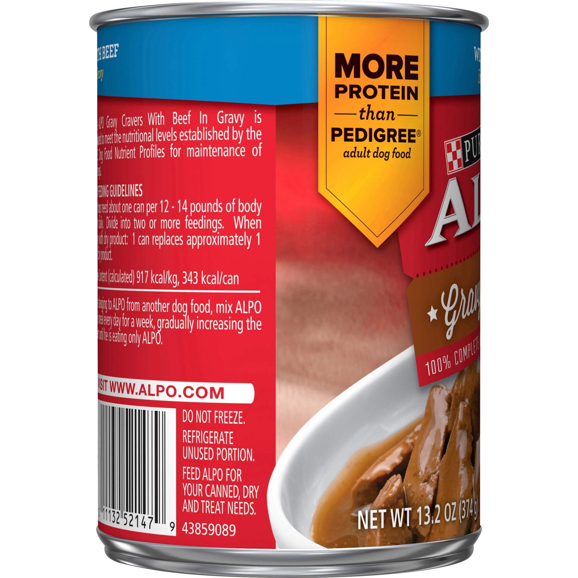 slide 5 of 7, ALPO Dog Food, with Beef in Gravy, 13.2 oz