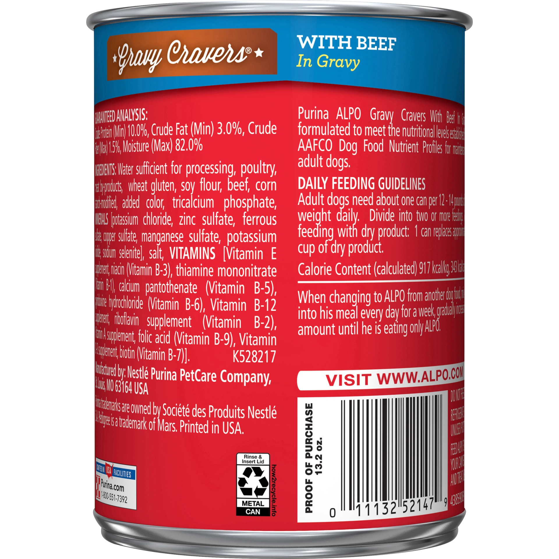 slide 6 of 7, ALPO Dog Food, with Beef in Gravy, 13.2 oz