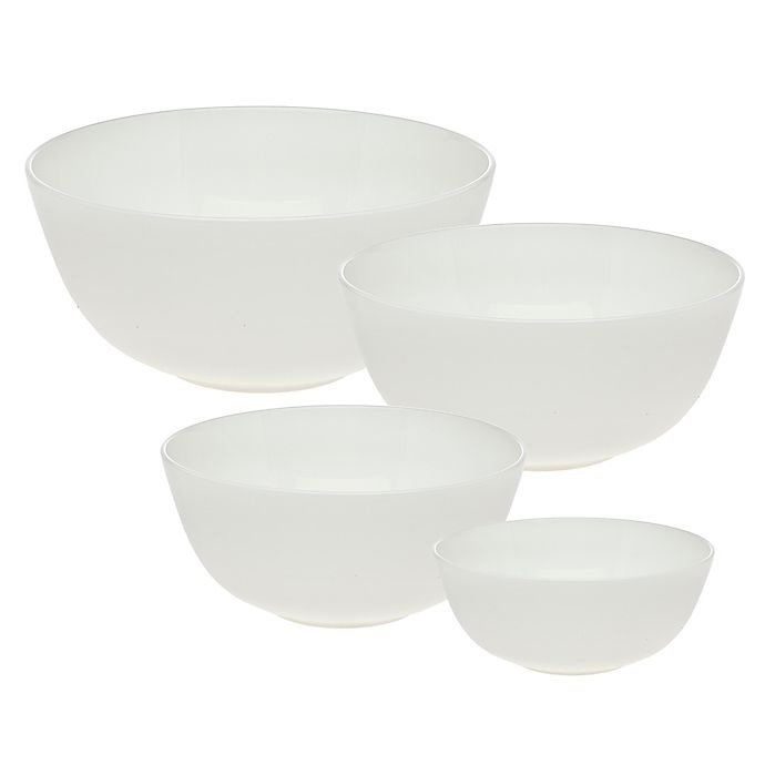 slide 1 of 1, Godinger Bone China Nesting Serve Bowls - White, 4 ct